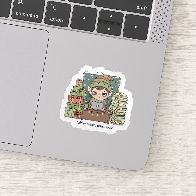 Holiday Elf Workload – Funny Christmas Sticker (Détail)