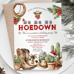 Holiday Hoedown Cowboy Invitation de la fête de No