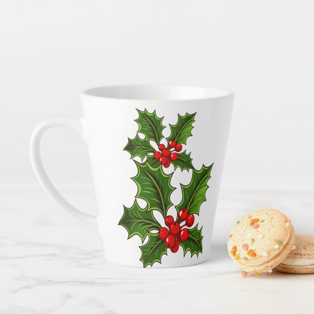 Holiday Holly Latte Mug (En situation)