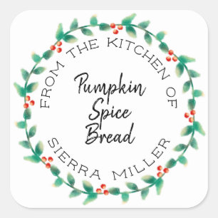 Holiday Holly Wreath Kitchen Traitements Étiquette