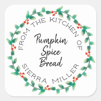 Holiday Holly Wreath Kitchen Traitements Étiquette