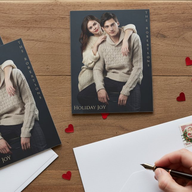 Holiday Joy Modern Elegant Magnetic Photo Holiday  (Créateur téléchargé)