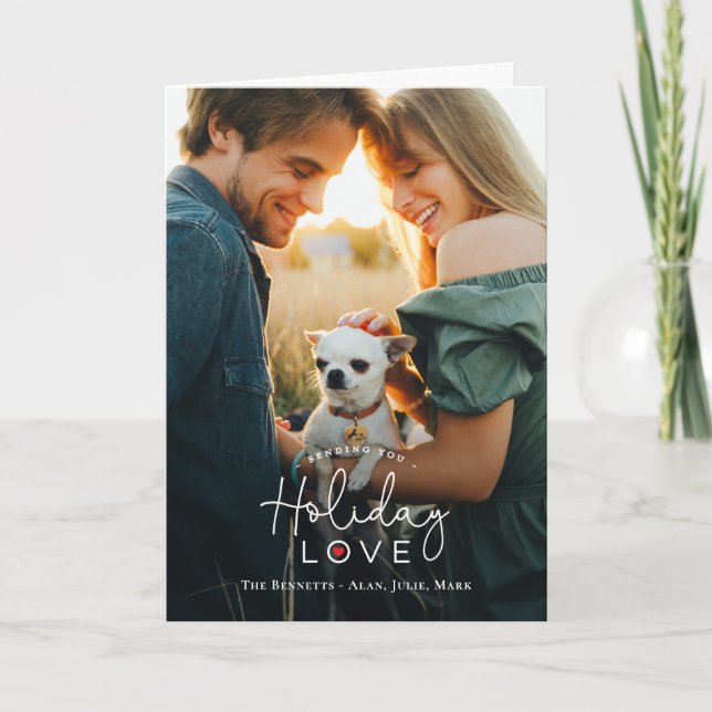 Holiday Love Fold Carte photo de vacances (Devant)