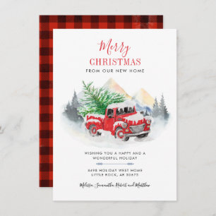 Holiday Moving Red Truck Faire-part nouvelle adres