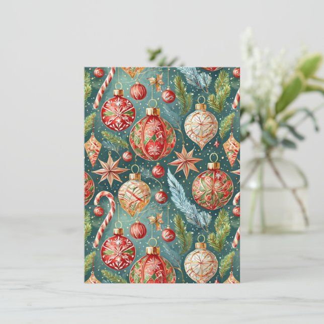 Holiday Ornaments  Party Invitation (Debout devant)