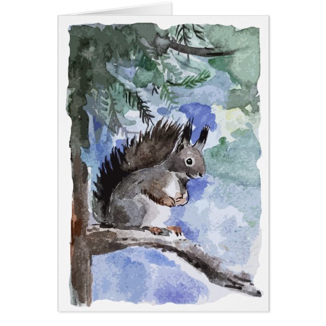 Holiday season squirrel card (Devant)