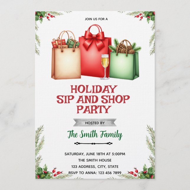 Holiday Sip and Shop Invitation (Devant)