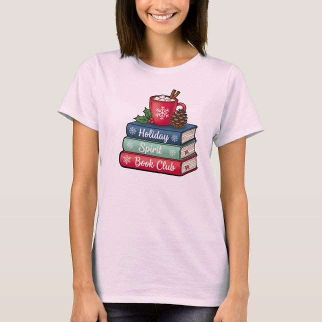Holiday Spirit Book Club T-Shirt | Book Lovers (Devant)