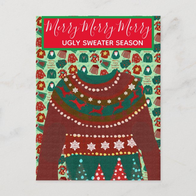 Holiday Ugly Sweater invitation à thème customisé (Devant)