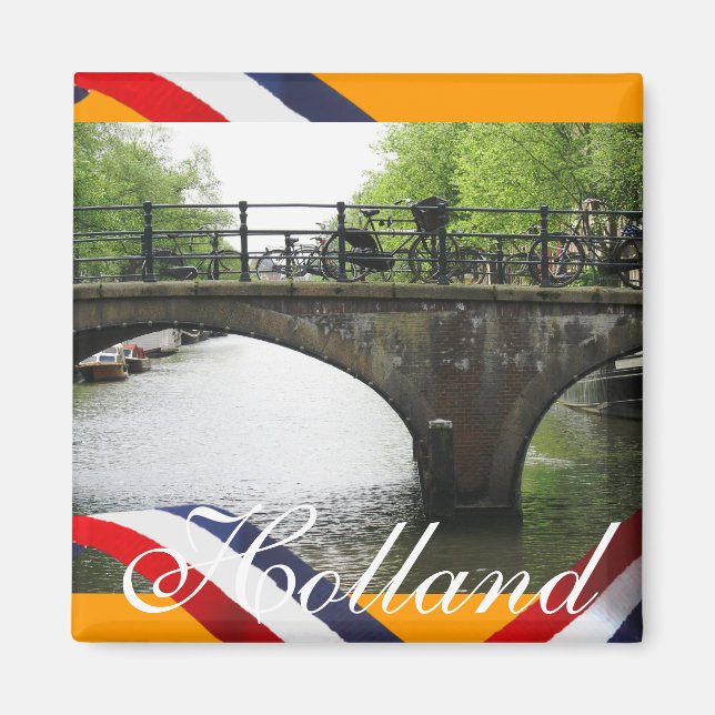 Holland Canal Bridge Orange Frigidaire Magnet (Devant)