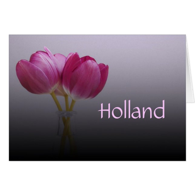 Holland, Carte de note pour tulipes printanières (Devant Horizontal)