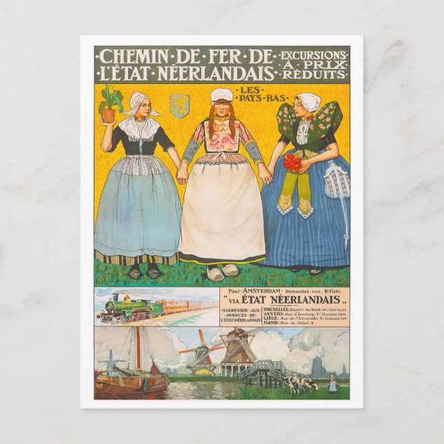 Holland trainlines voyage vintage Carte postale (Devant)