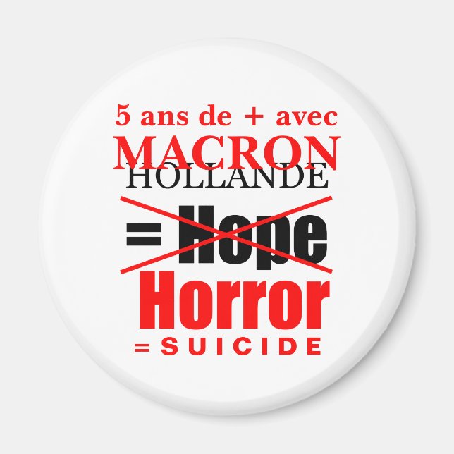 Hollande et Macron c'est du suicide - Magnet (Devant)