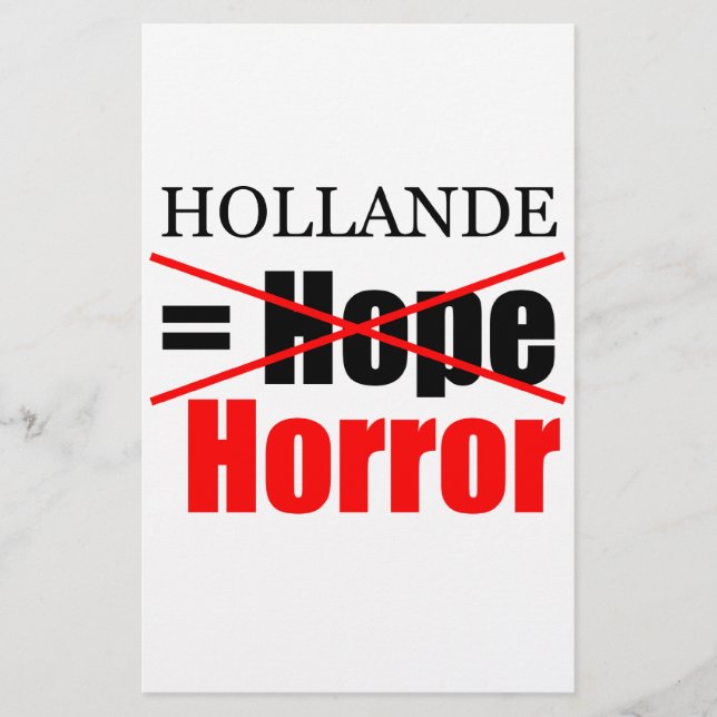 Hollande Not Hope = Horreur - Papeterie (Devant)
