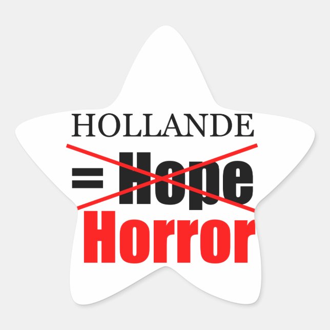 Hollande Not Hope = Horreur - Sticker étoile (Devant)