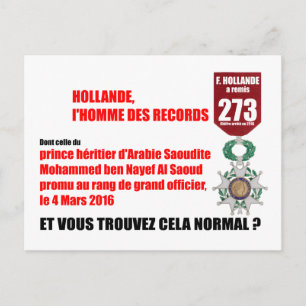 Hollande Record Légions d'Honneur - Carte postale