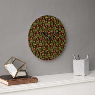 Hollies de Noël - Horloge murale