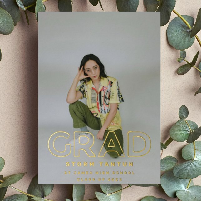 HOLLOW HIGH SCHOOL GRAD Gold Foil Faire-part (Créateur téléchargé)