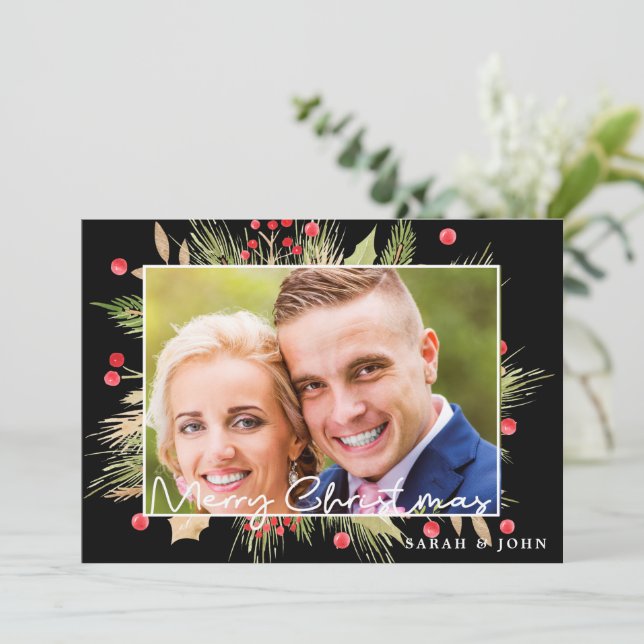 Holly Berries - Carte de Noël (Debout devant)