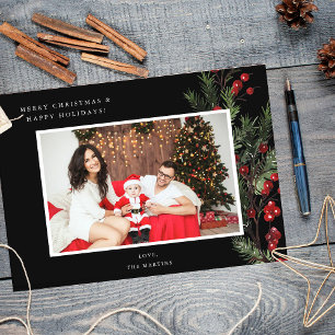 Holly Berry H Photo Holiday ou Christmas - Noir