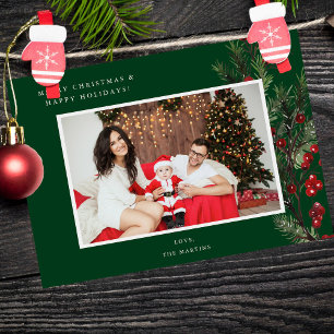 Holly Berry H Photo Holiday ou Christmas - Vert