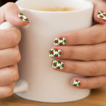 Holly Feuilles et Red Berries Noël Nail Art