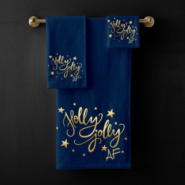 Holly Jolly AF | Shiny Gold Faux Foil Script (Créateur téléchargé)