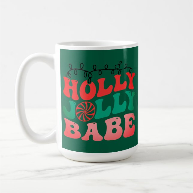 Holly Jolly babe Christmas Mug (Gauche)