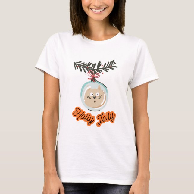 Holly Jolly basic t-shirt for women (Devant)