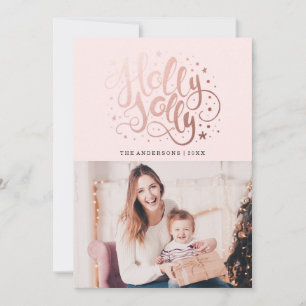 Holly Jolly Carte de vœux photo de vacances