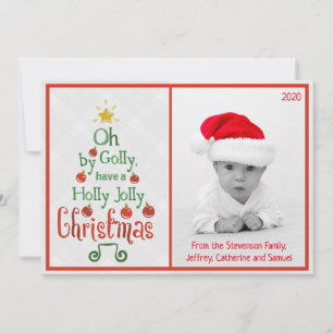 Holly Jolly Christmas Carte de vacances photo mo