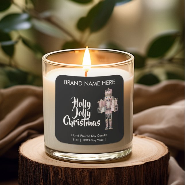 Holly Jolly Christmas | Étiquettes de bougies mode (Créateur téléchargé)