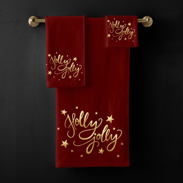 Holly Jolly | Élégant script de faux or (Créateur téléchargé)