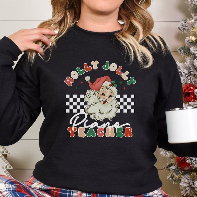 Holly Jolly Enseignant Piano Noël Rétro T-shirt (Créateur téléchargé)