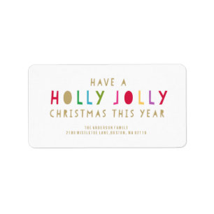 Holly Jolly Étiquettes de adresse de vacances
