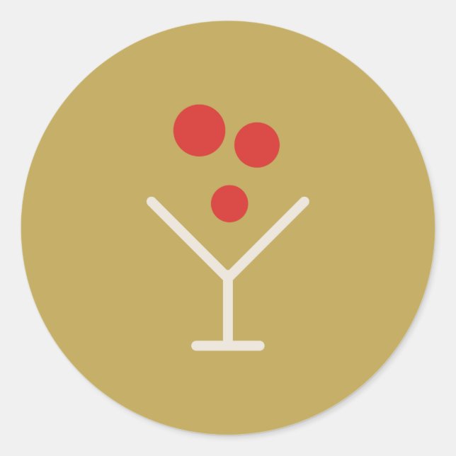 Holly Jolly Gold Martini Holiday Sticker (Devant)