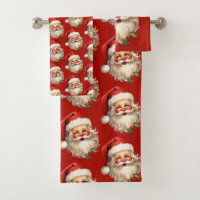Holly Jolly Santa Claus Motif de Noël rétro