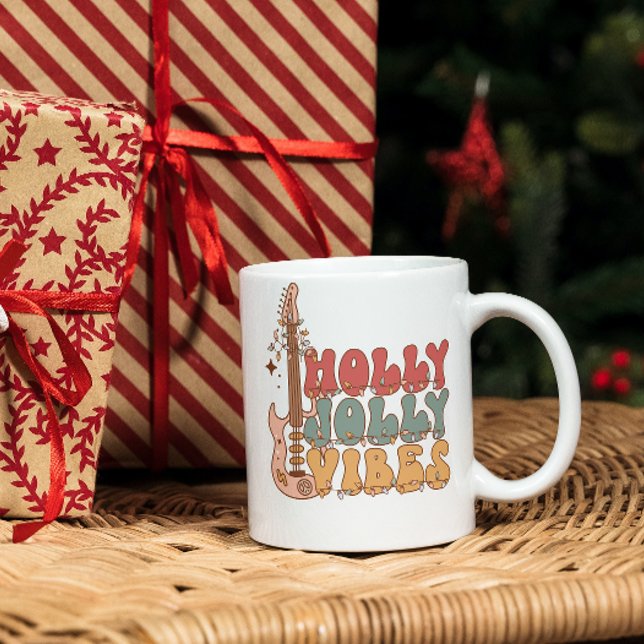 Holly jolly vibes : Noël Boire du café Mug (Créateur téléchargé)
