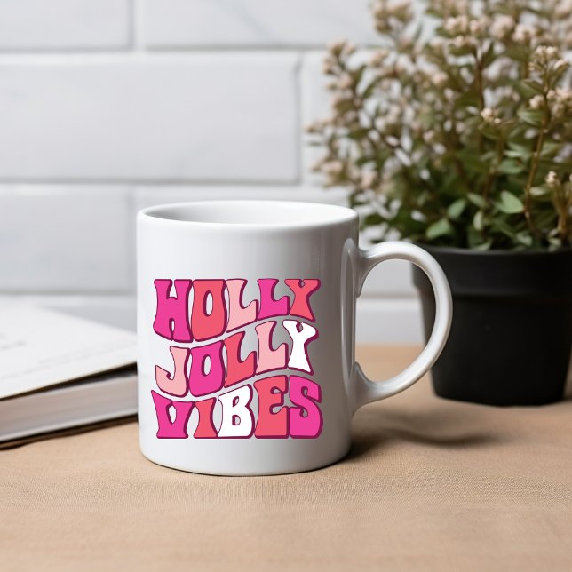 Holly jolly vibes : Noël Boire du café Mug (Créateur téléchargé)