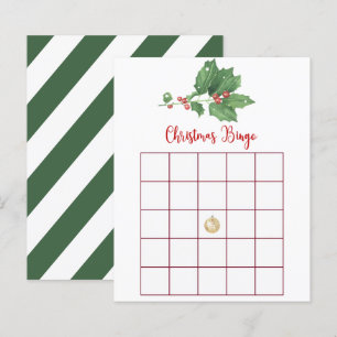 Holly Wreath Christmas Bingo Card