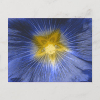 Hollyhock Flower Belle carte postale bleue