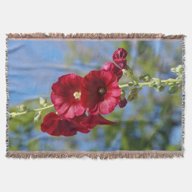 Hollyhocks couverture tissée (Devant)