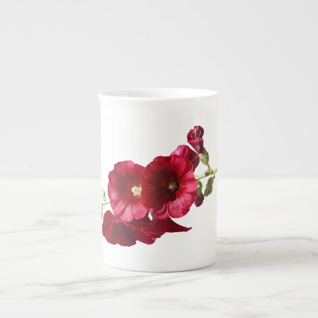 Hollyhocks os chine mug (Devant)