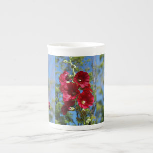 Hollyhocks os chine mug