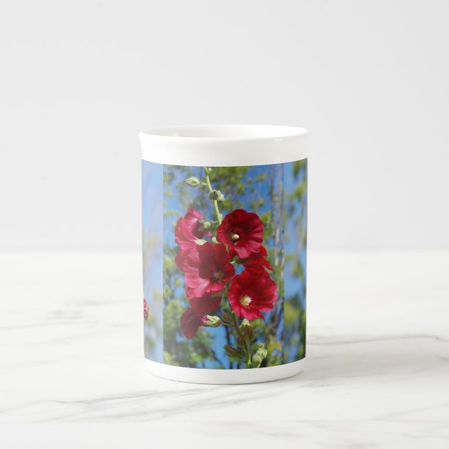 Hollyhocks os chine mug (Devant)