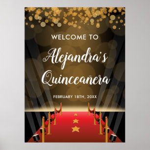 Hollywood Red Carpet Quinceanera Affiche de bienve