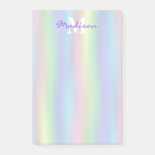 Hologramme arc-en-ciel doux  Notes de post-it mono