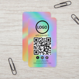 Hologramme, Cartes personnalisées modernes, QR des