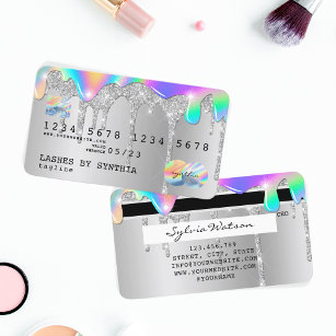 Hologramme de carte de crédit Silver parties scint