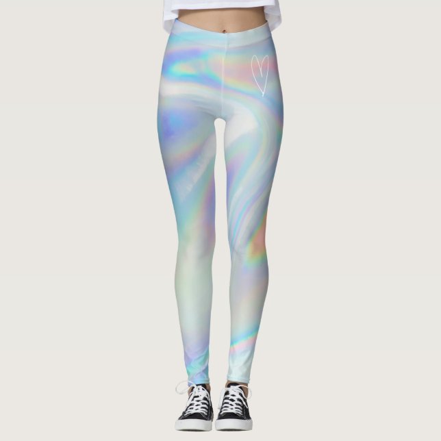 Hologramme rétro Silver | Leggings pour femmes (Devant)